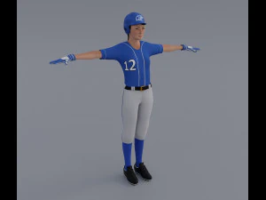 Female Softball Players Pack - Rigged 3D Model