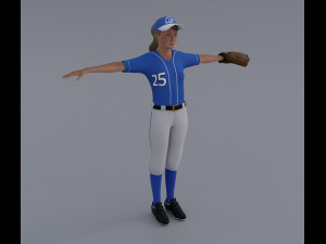 Female Softball Players Pack - Rigged 3D 모델