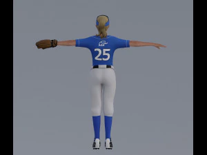 Female Softball Players Pack - Rigged 3D Model