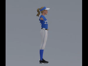 Female Softball Players Pack - Rigged 3D Model