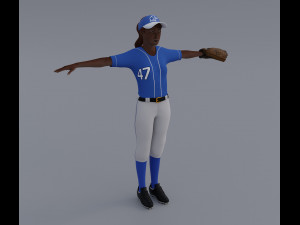 Female Softball Players Pack - Rigged 3D 모델