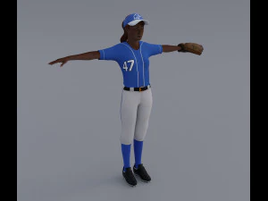 Female Softball Players Pack - Rigged 3D Model