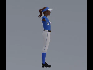 Female Softball Players Pack - Rigged 3D Model