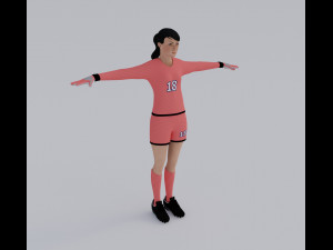 Female Soccer Players Pack - Rigged 3D Модель