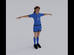 Female Soccer Players Pack - Rigged 3D Модель