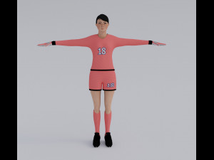 Female Soccer Players Pack - Rigged 3D Модель