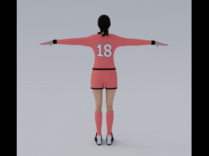 Female Soccer Players Pack - Rigged 3D Модель