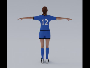 Female Soccer Players Pack - Rigged 3D Модель