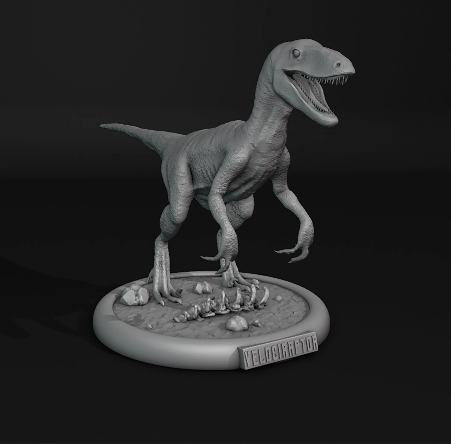 Velociraptor 3D Print Model .c4d .max .obj .3ds .fbx .stl .blend