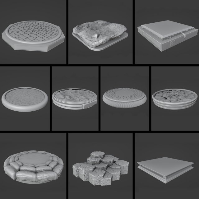 3d Printing Bases Pack Vol 1 3D Print Model .c4d .max .obj .3ds .fbx .stl .blend 