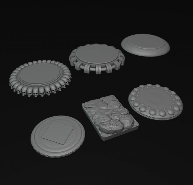 3D Printing Bases Pack Vol 2 3D-printmodel .c4d .max .obj .3ds .fbx .stl .blend 