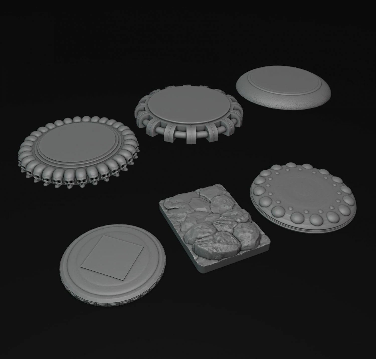 3D Printing Bases Pack Vol 2 3D Print Model .c4d .max .obj .3ds .fbx .stl .blend 