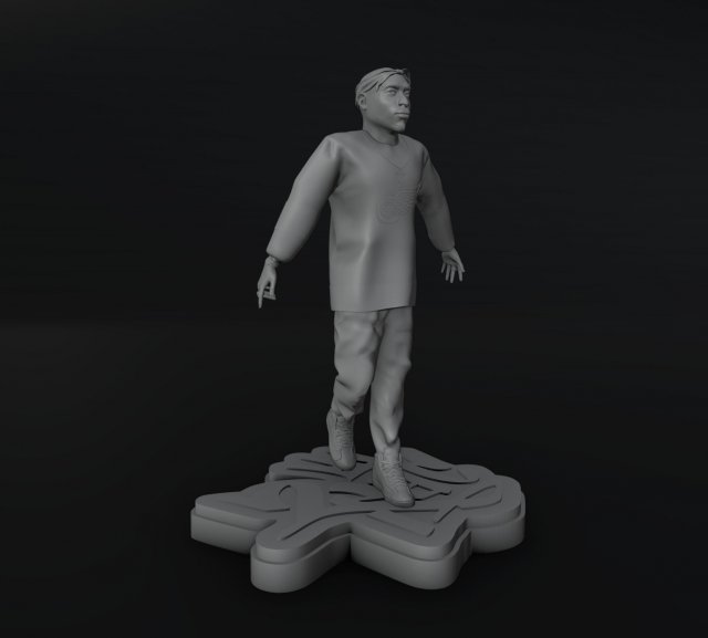 Tupac Spitting Statue Modelo de Impressão 3D .c4d .max .obj .3ds .fbx .stl .blend 