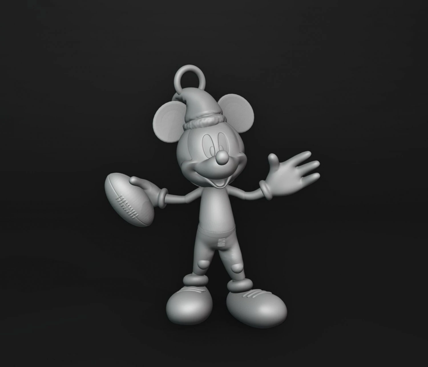Football Mickey Christmas Ornament 3D Print Model .c4d .max .obj .3ds .fbx .stl .blend 