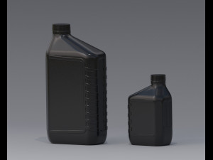 Small and Big Motor Oil Bottles 3D Model