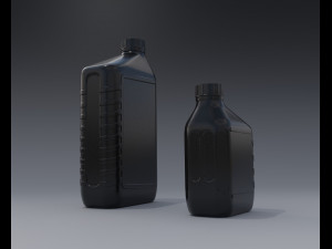 Small and Big Motor Oil Bottles 3D Model
