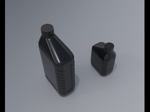 Small and Big Motor Oil Bottles 3D Model