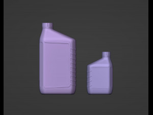 Small and Big Motor Oil Bottles 3D Model