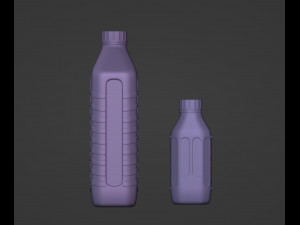 Small and Big Motor Oil Bottles 3D Model