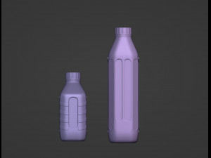 Small and Big Motor Oil Bottles 3D Model