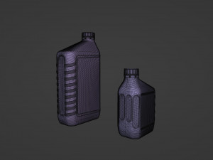 Small and Big Motor Oil Bottles 3D Model