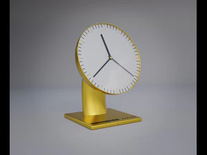 Reloj de mesa futurista dorado Modelo 3D