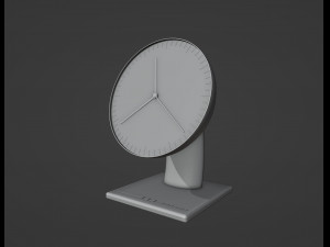 Golden Futuristic Table Clock 3D Model