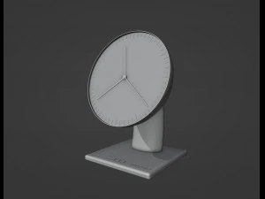 Golden Futuristic Table Clock 3D Model