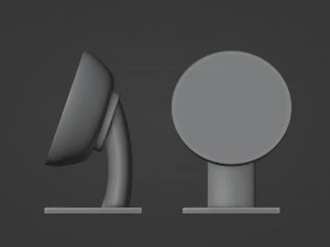 Golden Futuristic Table Clock 3D Model