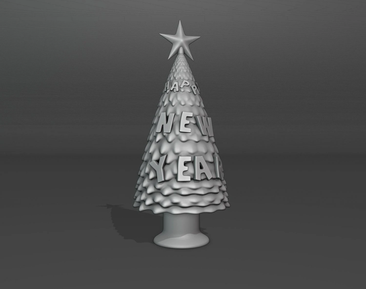Happy New Year Tree 3D Print Model .c4d .max .obj .3ds .fbx .stl .blend 
