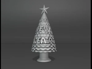 Happy New Year Tree 3D Print Model