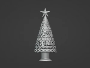 Happy New Year Tree 3D Print Model