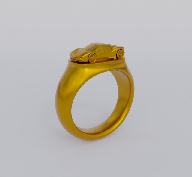 Racing Car Ring Modello di stampa 3D .c4d .max .obj .3ds .fbx .stl .blend 