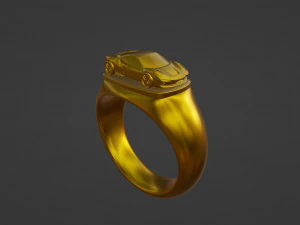 Racing Car Ring 3D Print Model