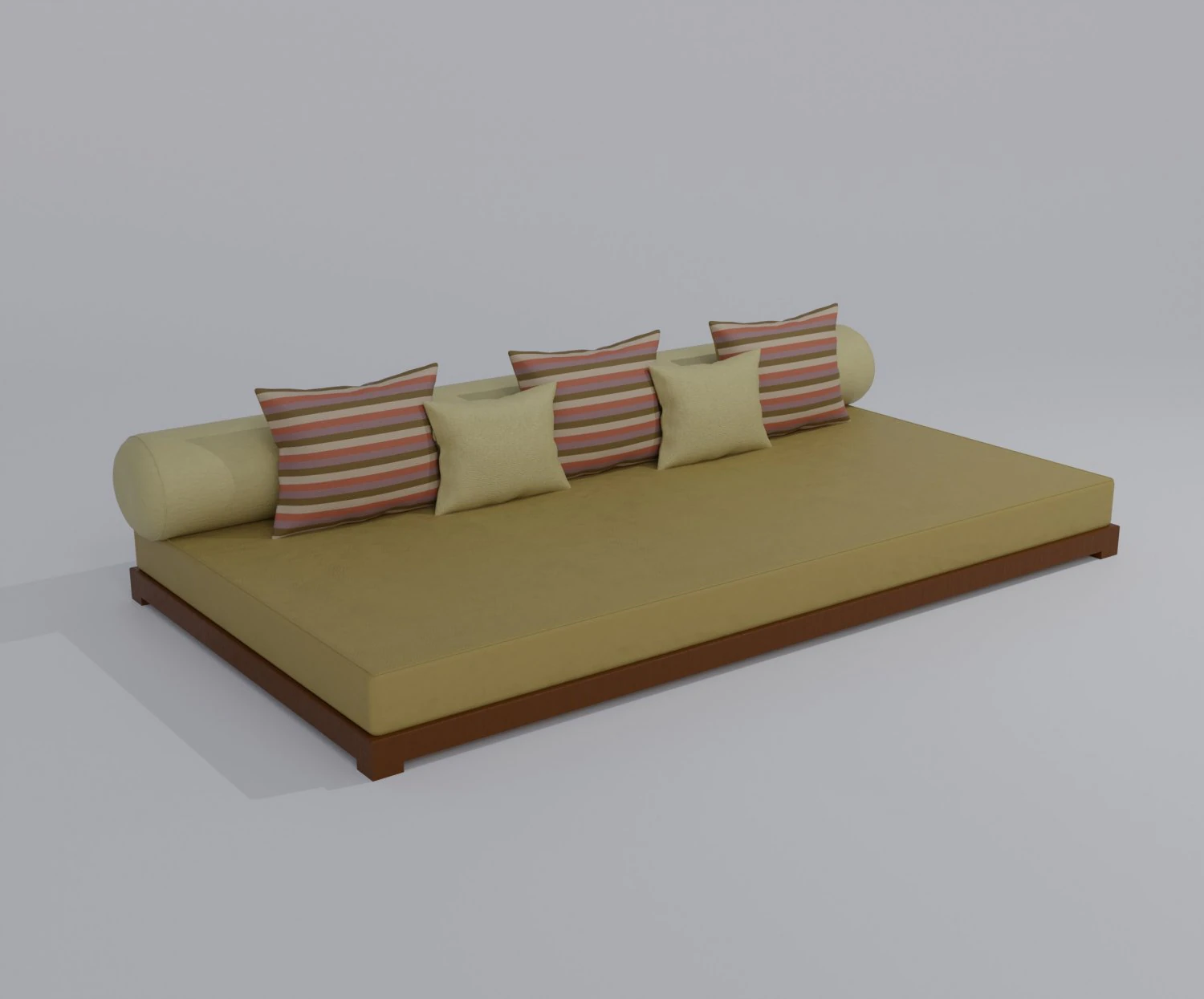 Large Sofa With Short Legs 3D Model .c4d .max .obj .3ds .fbx .stl .blend 