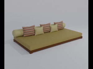 Large Sofa With Short Legs 3Dモデル