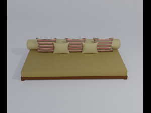 Large Sofa With Short Legs 3D 모델