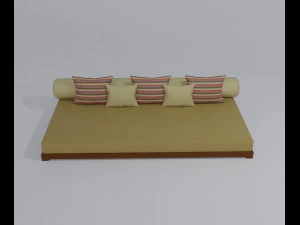 Large Sofa With Short Legs 3D Model