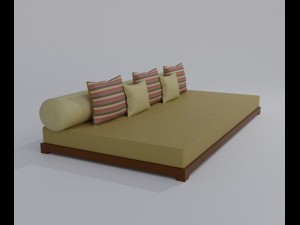 Large Sofa With Short Legs 3D 모델