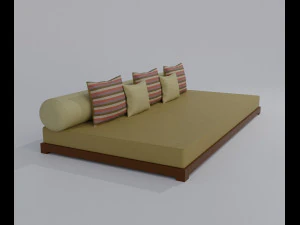 Large Sofa With Short Legs 3D Model