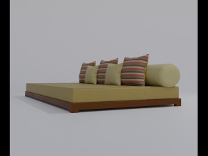 Large Sofa With Short Legs 3D 모델