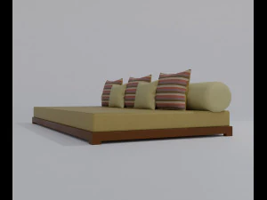 Large Sofa With Short Legs 3D Model