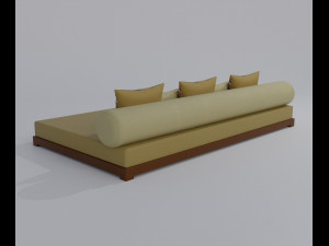 Large Sofa With Short Legs 3D 모델
