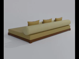 Large Sofa With Short Legs 3D Model