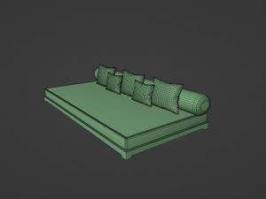 Large Sofa With Short Legs 3D 모델