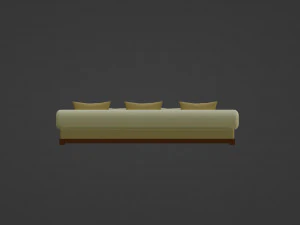 Large Sofa With Short Legs 3D Model
