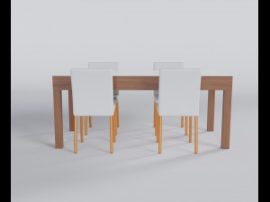 Brownwood Dining Table Set Model 3D