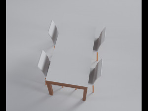 Brownwood Dining Table Set Model 3D