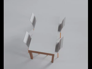 Brownwood Dining Table Set 3D Model