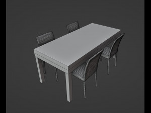 Brownwood Dining Table Set Model 3D